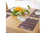 Abakuhaus Tovagliette Moderne, Strisce Geometriche Colorate, Stampa Artistica In Stile Retrò Vintage, Design Moderno, Tiscjdeco In Tessuto Resistente Ai Colori Per La Sala Da Pranzo E La Cucina, Multicolore