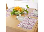 Tovagliette Abakuhaus Con Motivi Floreali, Acquerello, Fiori Sbocciati, Primavera, Natura, Grafica Botanica, Decorazioni Da Tavola In Tessuto Resistente Al Lavaggio Per Sala Da Pranzo E Cucina, Viola, Corallo, Rosa