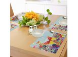 Abakuhaus Tovagliette Colorate, Farfalle E Ornamenti Floreali Fantasy Design Opere D'arte Colorate E Vivaci, Tiscjdeco In Tessuto Resistente Al Colore Per La Sala Da Pranzo E La Cucina, Multicolore