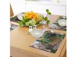 Abakuhaus Tovagliette Paesaggistiche, Giardino Estivo, Fiori, Calendule, Pietre, Antica Casa In Spagna, Stampa Artistica, Tiscjdeco In Tessuto Resistente Ai Colori Per La Sala Da Pranzo E La Cucina, Multicolore