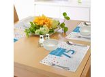 Abakuhaus 75° Compleanno Tovagliette, Pioggia Di Coriandoli Colorati Con Pois Tema Della Festa Scritto A Mano, Decorazioni Per La Tavola In Tessuto Resistente Al Lavaggio Per La Sala Da Pranzo E La Cucina, Multicolore