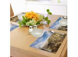 Tovagliette Abakuhaus Natur, Meraviglie Del Mondo Parco Nazionale Formazione Rocciosa Immagine Ceca, Tiscjdeco In Tessuto Resistente Al Colore Per La Sala Da Pranzo E La Cucina, Verde Oliva Azzurro Creme Tan