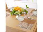 Tovagliette Abakuhaus, Motivo Shabby Chic In Pizzo Su Sfondo Rustico In Legno - Immagine Retrò Femminile, Stampa Digitale Su Tessuto Lavabile, Decorazione Da Tavola Per Cucina, Bianco Caramello Chiaro