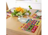 Abakuhaus Tovagliette Anni '70, Occhiali Da Sole Pop Art, Combinazioni Vivaci E Colorate, Grafica Estiva E Divertente, Decorazioni Da Tavola In Tessuto Resistente Ai Colori Per La Sala Da Pranzo E La Cucina, Multicolore