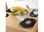 Tovagliette Abakuhaus Astrologia, Simboli Astrologici Medievali Mistici Con Ritratto Di Leone Dello Zodiaco In Stile Antico, Tiscjdeco In Tessuto Resistente Al Lavaggio Per La Sala Da Pranzo E La Cucina, Multicolore