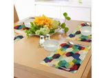 Tovagliette Abakuhaus, Motivo A Rombi, Effetto Sporco, Motivo Esagonale, Grafica Geometrica Colorata A Mosaico, Tiscjdeco In Tessuto Resistente Al Lavaggio Per La Sala Da Pranzo E La Cucina, Multicolore