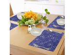 Tovagliette Abakuhaus Con Tavola Periodica, Elementi Chimici Su Sfondo Astratto Di Un'aula Di Scienze, Tovaglietta Decorativa In Tessuto Resistente Ai Colori Per La Sala Da Pranzo E La Cucina, Blu Reale E Bianco