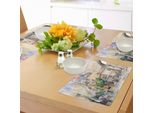 Abakuhaus Tovagliette Urbane, Acquerello Una Strada Cittadina Con Edifici E Automobili Soft Artistic Display, Tiscjdeco In Tessuto Resistente Al Colore Per La Sala Da Pranzo E La Cucina, Multicolore