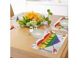 Abakuhaus Tovagliette Stolz, Cuore Arcobaleno Disegnato A Mano Con Freccia E Scarabocchi, Parola D'amore, Omosessualità, Giorno Speciale, Tiscjdeco In Tessuto Resistente Al Lavaggio Per La Sala Da Pranzo E La Cucina, Multicolore