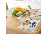 Abakuhaus Tovagliette Pride, Cuore Arcobaleno Poligonale Con Scritta Lgbt Love Romance Culture Community, Tiscjdeco In Tessuto Resistente Al Lavaggio Per Sala Da Pranzo E Cucina, Multicolore