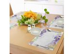 Tovagliette Abakuhaus Con Motivi Floreali, Classico Motivo Floreale In Tonalità Pastello Con Stampa Floreale Primaverile Stagionale, Sottobicchieri In Tessuto Lavabile, Decorazione Da Tavola Con Stampa, Verde Chiaro E Viola.