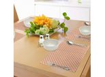 Tovagliette Abakuhaus Arancioni, Groovy Soft Tinte Triangoli Geometrici In Stile Vendemmia Piastrella Quadrata Distorta, Tiscjdeco In Tessuto Resistente Al Colore Per La Sala Da Pranzo E La Cucina, Arancione Chiaro Avorio