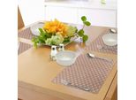 Tovagliette Abakuhaus Arancioni, Motivo Ispirato Alle Onde Dell'oceano, Forme Ovali Sovrapposte, Tiscjdeco In Tessuto Resistente Al Lavaggio Per La Sala Da Pranzo E La Cucina, Giallo Chiaro, Azzurro, Arancione