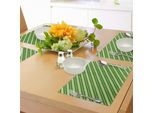 Abakuhaus Tovagliette Geometriche, Motivi Tradizionali Irlandesi A Strisce Happy St. Patrick's Day Theme, Tiscjdeco In Tessuto Resistente Al Lavaggio Per La Sala Da Pranzo E La Cucina, Verde Lime Verde Scuro Bianco