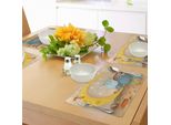 Tovagliette Per Bambini Abakuhaus, Gatto E Topo Su Formaggio A Forma Di Luna Crescente, Graziosi Giocattoli Con Zampe, Cartoni Animati Per Bambini, Tiscjdeco In Tessuto Resistente Al Lavaggio Per Sala Da Pranzo E Cucina, Multicolore