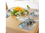 Abakuhaus Tovagliette Queen, Design Artistico Con Scudo Con Ali E Corona E Motivi Floreali Vittoriani Imperial, Tessuto Lavabile E Resistente Allo Scolorimento Per Sala Da Pranzo E Cucina, Multicolore