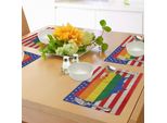 Abakuhaus Tovagliette Pride, Bandiera Americana Con Arcobaleno - Matrimoni Omosessuali - Diritti E Uguaglianza A Livello Nazionale, Sottobicchieri In Tessuto Lavabile Decorazioni Per La Tavola Con Stampa, Multicolore