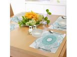 Abakuhaus Tovagliette Arabesque, Stile Persiano Motivo Floreale Orientale Con Autentici Effetti Boemi Mediorientali, Tiscjdeco In Tessuto Resistente Al Lavaggio Per La Sala Da Pranzo E La Cucina, Seafoam