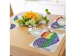 Abakuhaus Tovagliette Stolz, Grande Forma A Cuore E Bandiera Americana Arcobaleno Con Effetti Artistici Low Poly Gay Rights, Tessuto Lavabile E Resistente Al Lavaggio Per Sala Da Pranzo E Cucina, Multicolore