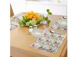 Tovagliette Abakuhaus Con Motivi Floreali, Fiori Primaverili Dipinti A Mano Con Colori Pastello Acquerellati, Stile Vintage Romantico, Decorazioni Da Tavola In Tessuto Resistente Ai Colori Per La Sala Da Pranzo E La Cucina, Viola Verde Rosa