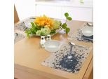 Abakuhaus Tovagliette Moderne, Chitarra Acustica Su Sfondo Retrò Sfumato Con Illustrazione Musicale Melody, Tiscjdeco In Tessuto Resistente Al Colore Per La Sala Da Pranzo E La Cucina, Blu Scuro Beige