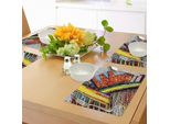 Abakuhaus Tovagliette Moderne, Fantasiose, Artistiche, Astratte, Originali, Con Motivi Musicali E Effetto Pennellata, Tiscjdeco In Tessuto Resistente Al Lavaggio Per La Sala Da Pranzo E La Cucina, Multicolore