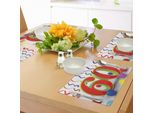 Abakuhaus 60° Compleanno Tovagliette, Coriandoli Per Feste Con Palloncini, Nastri E Numero 60 Verde-Arancione, Decorazioni Da Tavola In Tessuto Resistente Al Lavaggio Per Sala Da Pranzo E Cucina, Multicolore