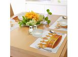 Abakuhaus Tovagliette Regina, Corona Con Gemma Rosa Pallido Raffigurante Una Caricatura Di Un Antico Simbolo Nobiliare, Tiscjdeco In Tessuto Resistente Ai Colori Per La Sala Da Pranzo E La Cucina, Arancione E Rosa Cipria