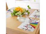 Abakuhaus Tovagliette Stolz, Tappeti Colorati E Colonnine Cerimonia Comunità Gay Parade Evento Importante Immagine, Tiscjdeco In Tessuto Colorato Per La Sala Da Pranzo E La Cucina, Multicolore