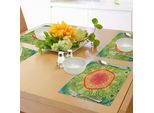 Abakuhaus Tovagliette Etniche, Design Mandala Tie Dye Con Fiori, Ispirate Ai Bambini, Tiscjdeco In Tessuto Resistente Al Lavaggio Per La Sala Da Pranzo E La Cucina, Giallo, Verde, Blu E Rosso