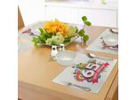 Abakuhaus 65° Compleanno Tovagliette, Composizione Festiva Con Figure Colorate E Stampa Festiva, Decorazioni Da Tavola In Tessuto Resistente Al Lavaggio Per La Sala Da Pranzo E La Cucina, Multicolore