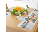 Tovagliette Per Feste Di Compleanno Per Bambini Abakuhaus, Clown Felice Per Feste Con Stampa Colorata Di Disegni E Secchielli, Decorazioni Da Tavola In Tessuto Resistente Al Lavaggio Per Sala Da Pranzo E Cucina, Multicolore