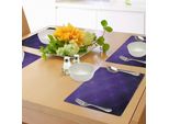Tovagliette Abakuhaus Indigo, Cerchi Geometrici Tile Come Immagine Dettagliata Con Dettagli Interni E Linee, Tiscjdeco In Tessuto Resistente Al Lavaggio Per La Sala Da Pranzo E La Cucina, Magenta Viola E Blu
