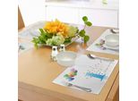 Abakuhaus 1° Compleanno Tovagliette, Kids Party Theme One Con Stelle Astratte E Colorate E Palloncini Artwork, Tiscjdeco In Tessuto Resistente Al Colore Per La Sala Da Pranzo E La Cucina, Multicolore
