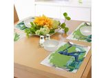 Tovagliette Sportive Abakuhaus, Giocatore Di Cricket Che Lancia La Palla, Squadra Vincitrice Del Campionato, Effetto Pennellata, Tiscjdeco In Tessuto Resistente Al Lavaggio Per La Sala Da Pranzo E La Cucina, Verde Lime, Turchese, Blu Navy