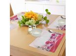 Abakuhaus Tovagliette Moderne, Graziosi Lecca-Lecca Arcobaleno, Caramelle, Design Yummy Nursery Per Bambini, Tiscjdeco In Tessuto Resistente Al Lavaggio Per La Sala Da Pranzo E La Cucina, Corallo Scuro, Rosa Chiaro, Lilla