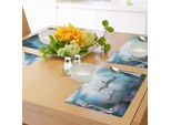 Tovagliette Subacquee Abakuhaus, Illustrazioni Realistiche Di Squali Selvatici, Piante, Coralli, Alghe Marine E Vita Acquatica Oceanica, Tiscjdeco In Tessuto Resistente Al Colore Per La Sala Da Pranzo E La Cucina, Multicolore
