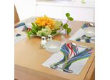 Abakuhaus Tovagliette Colorate, Onde Digitali Ispirate Allo Sport Attivo Come Immagini Astratte E Ombreggiate Chiare E Moderne, Tiscjdeco In Tessuto Resistente Al Colore Per La Sala Da Pranzo E La Cucina, Multicolore