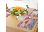 Abakuhaus Tovagliette In Corallo, Illustrazione Vibrante Delle Nuvole Scenic Sunset Fluffy Fantasy Magnificient, Tiscjdeco In Tessuto Resistente Al Colore Per La Sala Da Pranzo E La Cucina, Azzurro Lilla Rosso Corallo