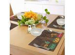 Abakuhaus Tovagliette Moderne, Graziosi Fiori Vegetali All'interno Di Tazze In Ceramica Con Motivi Creativi E Stravaganti, Tiscjdeco In Tessuto Resistente Al Lavaggio Per La Sala Da Pranzo E La Cucina, Multicolore