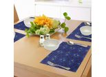 Tovagliette Abakuhaus Marine, Stile Shabby Chic Astratto Con Quadrati Geometrici Interni E Motivi Artistici Colorati, Stampa Digitale Su Tessuto Lavabile, Decorazione Per La Tavola, Cucina, Indaco, Giallo, Rosso Corallo