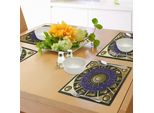 Tovagliette Abakuhaus Astrology, Forma Quadrata Con Dettagli Interni Simboli Zodiacali E Costellazioni, Tiscjdeco In Tessuto Resistente Al Lavaggio Per La Sala Da Pranzo E La Cucina, Multicolore