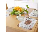 Tovagliette Abakuhaus Lotus, Lotus Flower Con Influenze Mandala In Stile Moderno Astratto, Motivo Folk Simmetrico, Tovaglietta Decorativa In Tessuto Resistente Al Lavaggio Per La Sala Da Pranzo E La Cucina, Multicolore
