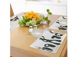Abakuhaus Tovagliette Anni '70, Silhouette Retrò Di Donne Anni '70 Con Stelle Danzanti, Design Giovanile Alla Moda, Tovagliette Decorative In Tessuto Resistente Ai Colori Per La Sala Da Pranzo E La Cucina, Bianco E Nero
