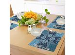Tovagliette Abakuhaus Marine, Motivo Persiano Orientale Mediorientale Con Effetto Arabo Marocchino, Tiscjdeco In Tessuto Resistente Al Lavaggio Per La Sala Da Pranzo E La Cucina, Azzurro Indaco