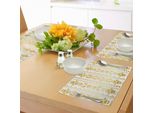 Abakuhaus Tovagliette Etniche, Motivi Etnici Astratti Delle Culture Originarie Con Effetto Ombre Artistico, Tessuto Lavabile E Resistente Allo Scolorimento Per Sala Da Pranzo E Cucina, Giallo E Bianco