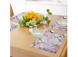 Abakuhaus Tovagliette Per Addio Al Nubilato, Fiori Di Ortensia Shabby Chic, Immagine Di Matrimonio, Decorazioni Per Tavola In Tessuto Resistente Ai Colori Per Sala Da Pranzo E Cucina, Rosa Chiaro E Lilla