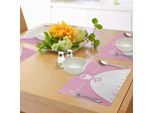 Abakuhaus Tovagliette Per Addio Al Nubilato, Festa Di Nozze, Abito Da Sposa Con Immagine Sfumata Sullo Sfondo, Decorazioni Per Tavola In Tessuto Resistente Al Lavaggio Per Sala Da Pranzo E Cucina, Rosa Chiaro E Bianco