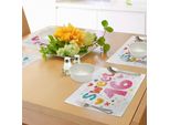 Abakuhaus 16° Compleanno Tovagliette, Graziosi Sedici Cuori, Stelle E Fiori Design Unico E Allegro Per Ragazze, Tiscjdeco In Tessuto Resistente Ai Colori Per La Sala Da Pranzo E La Cucina, Multicolore
