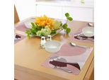 Abakuhaus Tovagliette Per Addio Al Nubilato, Sposa In Abito Da Sposa Su Sfondo Rosa Con Velo - Immagine Celebrativa, Decorazione Da Tavola In Tessuto Resistente Al Lavaggio Per Sala Da Pranzo E Cucina, Rosa Chiaro E Bianco